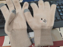 手套女学生冬季韩版可爱加绒加厚保暖骑车五指防寒保暖棉手套 卡其色【升级双层加厚可触屏】 实拍图