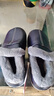 洁丽雅老人棉拖鞋女冬季室内家居防滑厚底包跟皮保暖妈妈老年棉鞋男全包 藏青 44-45 (适合43-44码) 实拍图