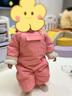 戴维贝拉（DAVE＆BELLA）过年加绒加厚冬季连体衣婴儿衣服新生儿冬季外出服宝宝新年拜年服 桃粉色DB12022-N 90cm （建议身高80-90cm） 实拍图