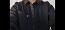 皮尔卡丹纯棉免烫抗皱长袖衬衫男士冬季保暖加绒加厚商务休闲纯色正装衬衣 【加绒】黑色 YM 加厚 L 170建议120-135斤 实拍图