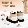 奇诺鼠【官方正品】儿童雪地靴男女童冬季防寒加绒加厚宝宝学步棉鞋保暖 卡其色 22 码(适合脚长13.7-14.2cm) 实拍图