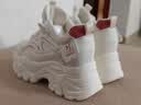卡帝乐鳄鱼内增高女鞋老爹鞋女网面透气运动休闲鞋子女 1570 米色 37 实拍图