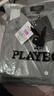 花花公子（PLAYBOY）衬衫男七分袖夏季男士短袖衬衣男冰丝休闲宽松男装外套 蓝白 2XL 实拍图