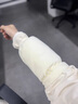 豹潜袖套女套袖羽绒服女秋冬短款办公家务耐脏棉衣袖口防污纯色袖套 米色珍珠毛绒袖套【1双】 【保暖防脏，舒适面料】 实拍图