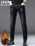 JEEP SPIRIT吉普牛仔裤男秋冬季韩版潮流裤子男士直筒修身男裤 蓝黑加绒 34 实拍图
