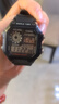 卡西欧（CASIO） 卡西欧(CASIO)小方块数显电子表狂飙安欣同款男防水学生运动手表 黑盘橡胶带AE-1200WH-1A 实拍图