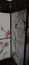 中式简易折叠办公室屏风入户门遮挡客厅风水可移动进门隔断帘现代 单面图案送底座（加粗加厚） 1.8米高4扇一组2米宽 实拍图