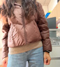 太平鸟女装羽绒服泡芙短款立领冬小个子保暖面包服外套 棕色 M 实拍图