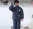噜噜牛儿童睡衣男童冬季珊瑚绒夹棉加厚保暖法兰绒中大童男孩睡衣 83012-深蓝 165 (22码建议身高155-160) 实拍图
