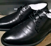 蜘蛛王男鞋皮鞋男士商务休闲鞋英伦时尚百搭低帮系带正装鞋 黑色 38  实拍图