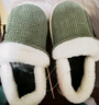 牧童儿童棉拖鞋男冬加绒保暖家居鞋室内软底亲子包跟棉鞋女 艾叶绿240 实拍图