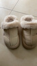 朴西2024秋冬新款麂皮绒包头棉拖鞋女家用保暖厚底踩屎感外穿情侣棉拖 米白色 40-41 实拍图