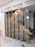 不锈钢屏风钛金镂空隔断遮挡玄关客厅入门中式花格金属背景墙定制 黑钛金（定制联系客服报价） 实拍图
