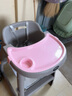 荆婴坊宝宝餐椅婴儿家用吃饭餐桌座椅多功能餐厅酒店商用儿童饭桌 粉色【加厚款】+双层餐盘+置物袋 实拍图