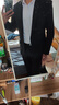 罗蒙（ROMON）西服套装男春秋季商务修身西装男士正装结婚礼服男装 黑色XL 实拍图