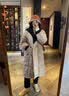 册裁（CECAI）针织拼接冬季羽绒服女中长款过膝加厚2025新款韩版连帽宽松外套女 卡其 S 建议90斤-110斤 实拍图