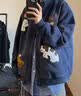 LEMANISM外套女潮牌卡通毛巾绣棒球服男2025春秋新款潮牌情侣款夹克上衣 藏青色 L 实拍图