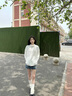觅橘防晒衣落肩正肩帽檐款原纱型女MIEJUA防晒服薄外套 落肩白色 均码 F码170cm120斤以下 实拍图