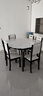 上林春天 亮光岩板餐桌椅组合 现代轻奢可伸缩吃饭折叠方桌中小户型洽谈桌 抗菌雪山白丨205木椅丨黑色框架 1.3米 餐桌+6椅【店长推荐】 实拍图