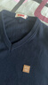恒源祥羊毛衫背心毛衣V领马甲针织衫坎肩 08598551 藏青 195  实拍图