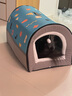 KimPets狗窝大型犬冬季保暖狗狗床可拆洗冬季猫窝封闭式狗屋冬天宠物用品 蓝灰拼接房子窝 XL号【75*50*50cm适合45斤内】 实拍图