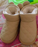 婧麒（JOYNCLEON）儿童棉靴冬季新款雪地靴一脚蹬加绒保暖冬鞋软底女童中帮短靴 奶茶色 内长18cm 实拍图