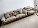 田园驿站意式简约头层牛皮实木沙发客厅布艺沙发大小户型懒人单人沙发组合 【标准款】3.1米多人位 组合（皮沙发） 实拍图
