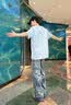 回力（Warrior）纯棉t恤男夏季复古国潮重磅短袖男士宽松大码运动半袖 冰蓝 L  实拍图