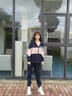 WASSUP JOYZON春秋新款品牌运动套装女宽松大码加绒学生青年休闲跑步服两件套潮 粉蓝色（春秋款两件套） XL（建议135-150斤） 实拍图