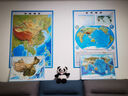 【北斗官方】新版竖版精雕立体地形图 新版中国地图 世界地图挂图 约110*78cm 竖版地形图 3D高清精雕凹凸立体地图 办公室墙面装饰画 中小学生用地图 竖版防水凹凸立体地图 110*78cm竖版  实拍图