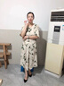 俞兆林夏装雪纺妈妈短袖连衣裙中老年女装收腰长裙子 Y52Q006 实拍图