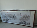 佳得雅新中式客厅装饰画沙发背景墙壁画字画山水画靠山图办公室风景挂画 流水生财A1 75*210cm宣纸锦绫+有机玻璃+胡桃色实木框（热卖款） 实拍图