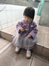班喜迪女童连衣裙秋装新款洋气儿童公主裙套装秋冬薄绒宝宝外套周岁礼服 紫色 100 cm 实拍图