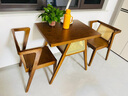 玥都阳台小桌椅三件套实木一桌二椅创意休闲喝茶桌椅组合小户型 胡桃色【藤艺款】 一桌 + 2椅【整装送货上门】 实拍图
