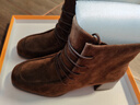 接吻猫KISSCAT舒适女鞋冬季莫卡辛时尚通勤圆头侧拉链时装靴 雅丹棕 36 实拍图