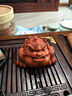 金镶玉 王仁兵老师手作 宜兴紫砂茶宠三足金蟾茶桌摆件功夫茶具配件礼盒 鸿运当头大红袍金蟾 实拍图