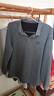 JEEP吉普长袖t恤男2025年秋冬新款男士商务休闲宽松大码翻领男装上衣 灰色加绒 3XL(建议176-195斤) 实拍图