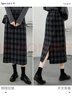 丝柏舍格子半身裙2025秋装新款女装高腰显瘦开叉中长裙 实拍图