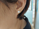 十六月缘 珍珠耳钉银耳饰女淡水扁圆真珍珠耳饰时尚银饰品七夕情人节礼物 适中款 真珍珠7mm【京速达】 实拍图
