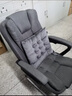 勤一 加厚可躺办公椅子电脑椅家用老板椅弓形麻将椅子午休靠背座椅 布艺-灰色 升级可躺款（带脚托+无腰枕） 实拍图