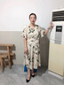 俞兆林夏装雪纺妈妈短袖连衣裙中老年女装收腰长裙子 Y52Q006 实拍图