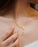 中国黄金（CHINA GOLD）蝴蝶流苏黄金套链女足金项链锁骨链吊坠情人节生日礼物送女友老婆 【京速达】蝴蝶套链【镭射款】约4.3g 实拍图
