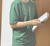 册裁（CECAI）超显白 牛油果绿重磅纯棉圆领短袖T恤男女厚实不透纯色上衣 牛油果绿  L （115-130斤） 实拍图