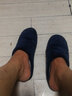 惠夫人棉拖鞋男士秋冬季防滑室内保暖软底居家用情侣毛绒家居棉拖女冬天 简约线 藏青 44-45 (适合43-44码穿) 实拍图