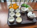 白瓷功夫茶具套装家用侧把德化高白玉瓷泡茶壶盖碗茶杯茶洗整套陶瓷描金 10头汉白玉(侧/木)+6罗汉杯+长胡琴黑 实拍图