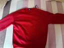 GENIOLAMODE加绒卫衣男新年红纯色休闲圆领保暖舒适新年穿搭上衣 实拍图