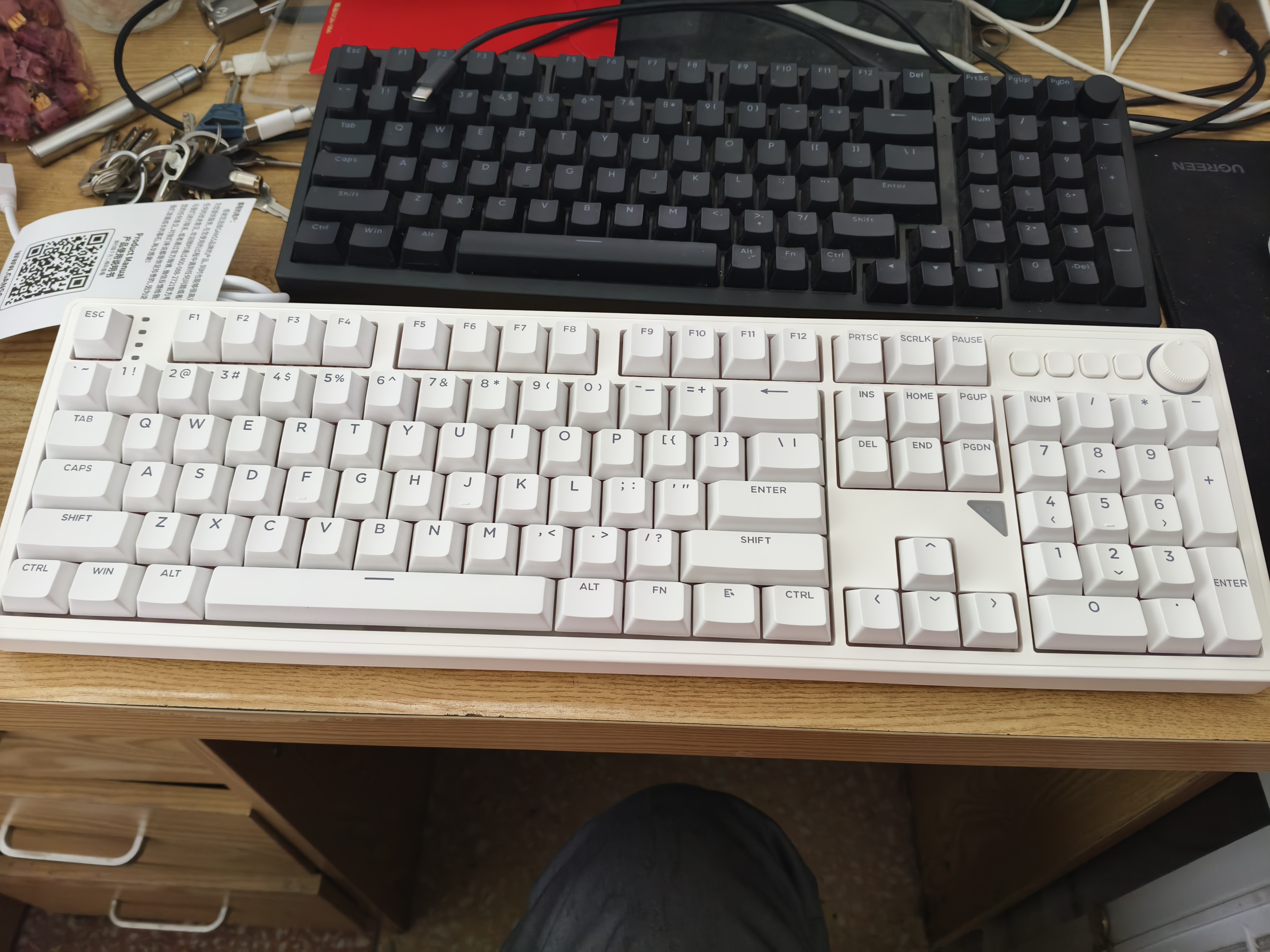 HELLO GANSSGANSS 3104TPro/3087T/3108TPro 客制化机械键盘高斯三模无线蓝牙2.4G有线热插拔办公游戏 3108TPRO 【侧透粉色键帽】 KTT静音红轴 实拍图