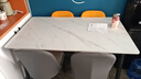 曼丘岩板餐桌家用轻奢现代简约小户型饭桌客厅长方形大理石餐桌椅组合 亮光白-加厚27mm（一桌四椅） 1.2m *宽70cm【推荐】 实拍图