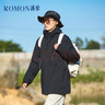 罗蒙（ROMON）三合一冲锋衣男夹克连帽外套女情侣装户外登山服1818 黑色4XL 实拍图