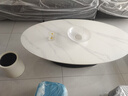 适航意式客厅高档茶几小户型椭圆形岩板茶几轻奢现代简约家用茶几桌 无抽屉黑架：亮白岩板130 实拍图